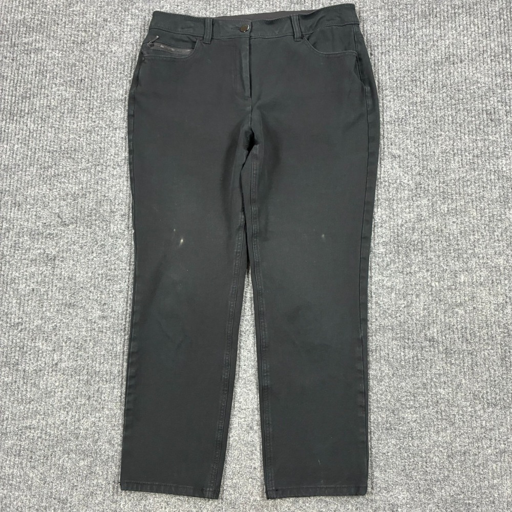Chico's So Slimming Pants Womens Size 0.5 Ankle Black Stretch Mid Rise